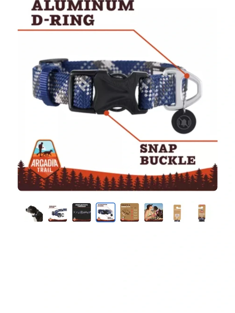 Bundle Of 2 Arcadia Trail Dog Collars 1 Blue and 1 Gray